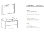 MUEBLE PARA BAÑO CON ESPEJO Y LAVAMANOS SLICE 0.89x0.47x0.50M - Imagen 2