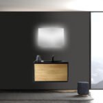 MUEBLE PARA BAÑO CON ESPEJO Y LAVAMANOS FELIX 0.75x0.48x0.55M