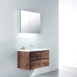 MUEBLE PARA BAÑO CON ESPEJO Y LAVAMANOS SLICE 0.99x0.47x0.50M
